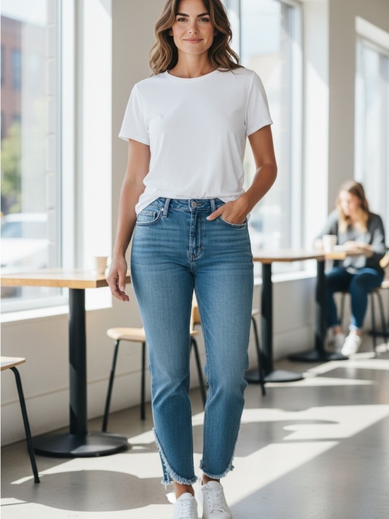 LOFT Denim - Loft Cropped Distressed Hem Skinny Jeans